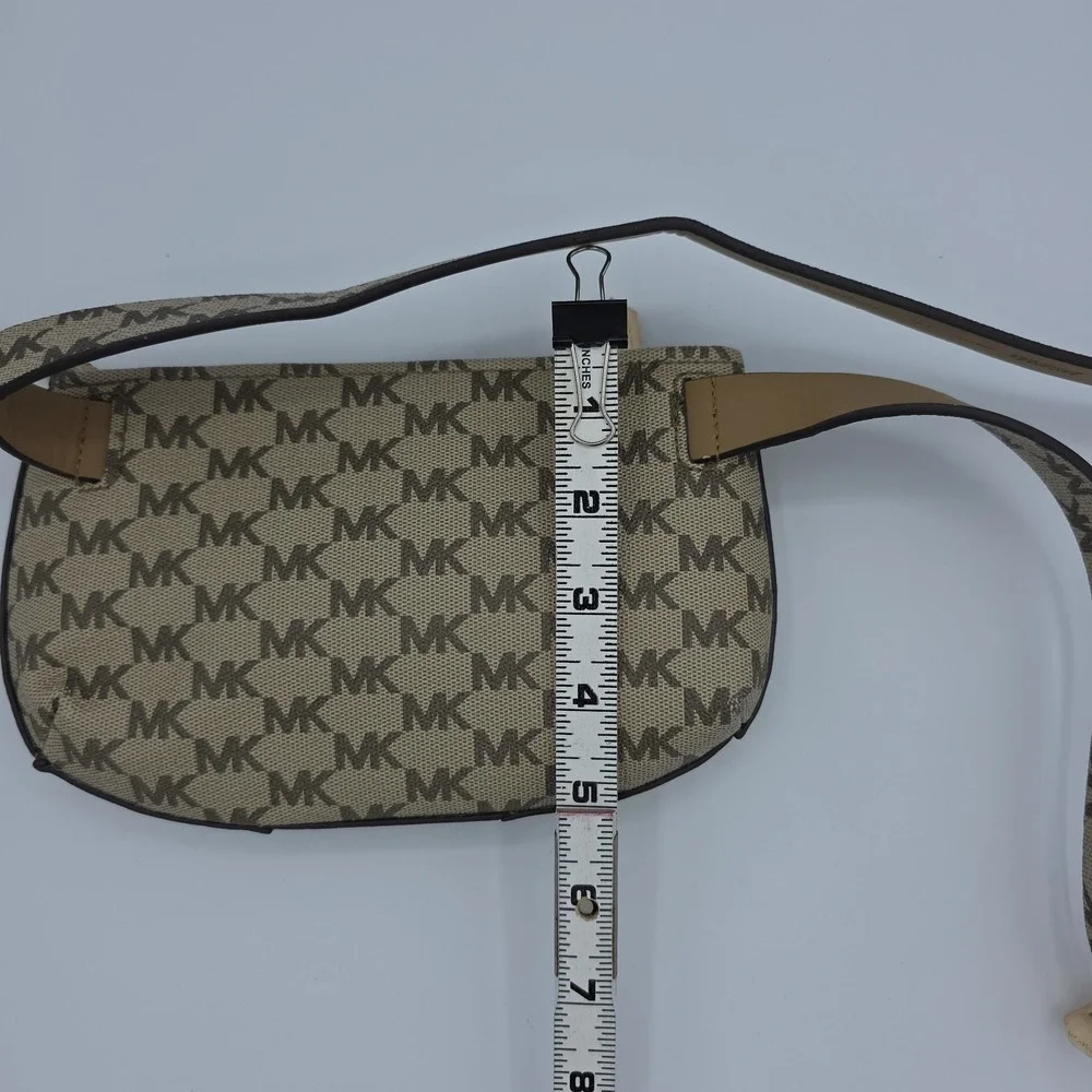 Michael Kors Crossbody Bag Womens L/XL Brown Monogram MK Logo Synthetic‎ Purse